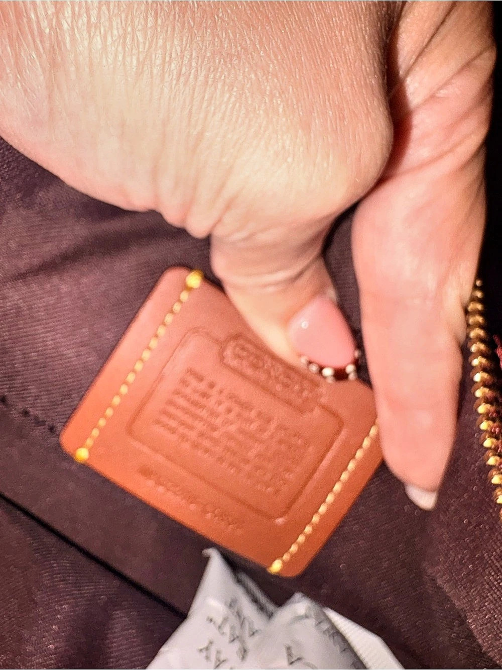 COACH Nylon swinger 20 in wine color - Picture 7 of 8